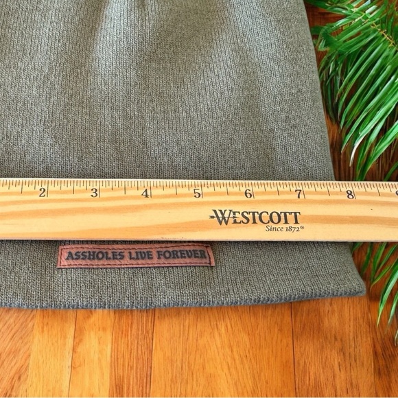 Bayside Olive Green Beanie – “Assholes Live Forever” ALF Patch – Made in USA - Picture 4 of 8